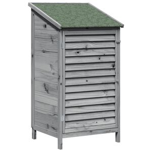 vidaXL Cobertizo de Jard&iacute;n con techo Gris 59 x 56 x 113,5 cm