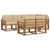 vidaXL Conjunto de sof&aacute;s de exterior 7 uds. Natural y Beige