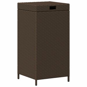 vidaXL Cesta de Basura Exterior Marr&oacute;n 40 x 40 x 80 cm rat&aacute;n sint&eacute;tico
