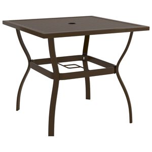 vidaXL Mesa de jard&iacute;n de acero marr&oacute;n 81,5x81,5x72 cm