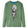 Camiseta infantil de manga larga caqui claro 128