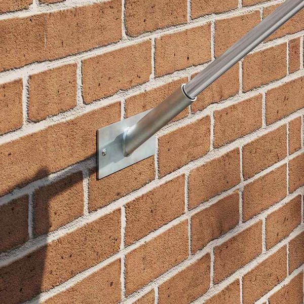 vidaXL Soporte de Bandera Plateado 10.5 x 7.5 x 0.2 cm Acero