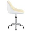 vidaXL Silla de comedor giratoria de cuero sint&eacute;tico crema y blanco