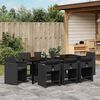 vidaXL Conjunto de Comedor de Jard&iacute;n 9 pcs Negro rat&aacute;n sint&eacute;tico