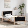 vidaXL Estructura de cama Negro 90 x 190 cm Madera de pino macizo