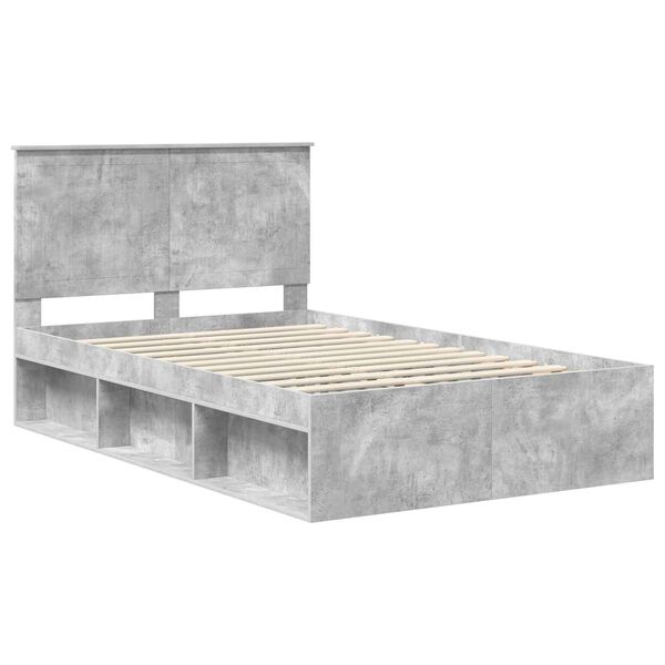 vidaXL Estructura de cama Concreto 120 x 190 cm Madera de pino macizo