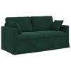 vidaXL Sof&aacute; 2 pcs Verde oscuro 158 x 78 x 80 cm Terciopelo