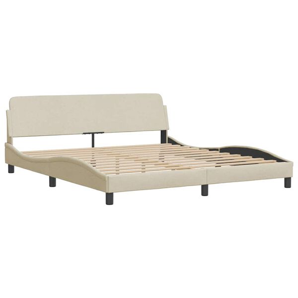 vidaXL Estructura de cama Dover tela color crema 180x200 cm