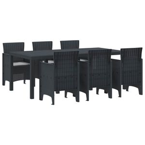 vidaXL Conjunto de Comedor de Jard&iacute;n 7 pcs Antracita Polipropileno