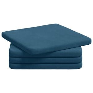 vidaXL Cojines para asiento 4 uds. Terciopelo Azul 40 x 40 x 3 cm