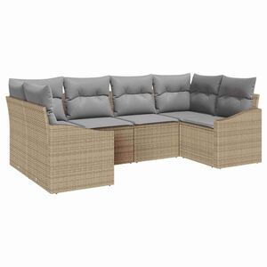 vidaXL Conjunto de sof&aacute;s de jard&iacute;n 6 pcs Beige y Gris Claro