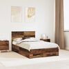vidaXL Estructura de cama con cabecera Madera vieja 120 x 190 cm