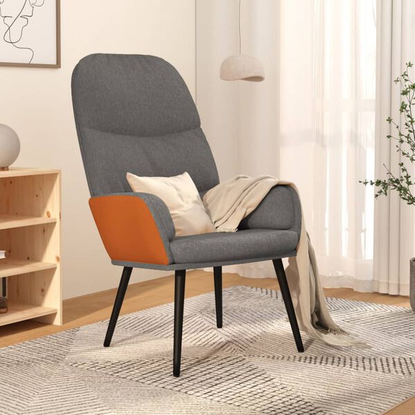vidaXL Sill&oacute;n de relajaci&oacute;n de tela gris oscuro