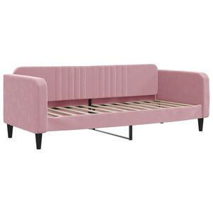 vidaXL Sof&aacute; cama sin colch&oacute;n terciopelo rosa 80x200 cm