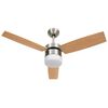 vidaXL Ventilador de techo con luz con mando marr&oacute;n claro 108 cm