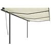 vidaXL Toldo retr&aacute;ctil manual con luz LED crema 6x3,5 m