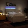 vidaXL Cama box spring con colch&oacute;n tela color crema 140x190 cm