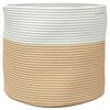 vidaXL Cesta de almacenaje algod&oacute;n beige y blanco &Oslash;40x35 cm