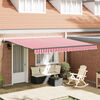 vidaXL Toldo Retr&aacute;ctil Manual Rojo y 400 x 300 cm Poli&eacute;ster y Acero