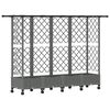 vidaXL Cama elevada con trellis y techo Gris Claro 202,5 x 40 x 127 cm