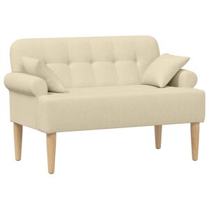 vidaXL Sof&aacute; amoroso con botones acolchados Crema 120 x 65 x 79 cm Tela