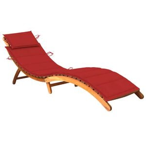 vidaXL Tumbona de jard&iacute;n con coj&iacute;n madera maciza de acacia