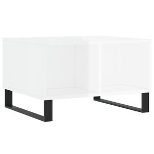 vidaXL Mesa de centro madera contrachapada blanco brillo 60x50x36,5 cm