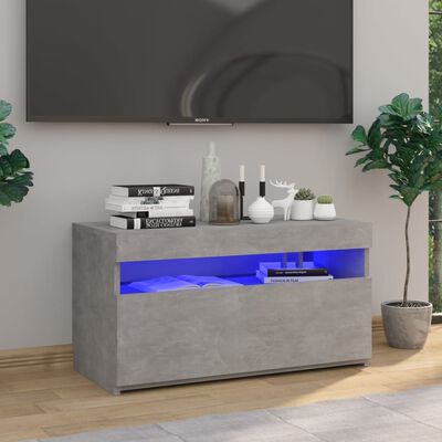 vidaXL Mueble de TV con luces LED gris hormigón 75x35x40 cm