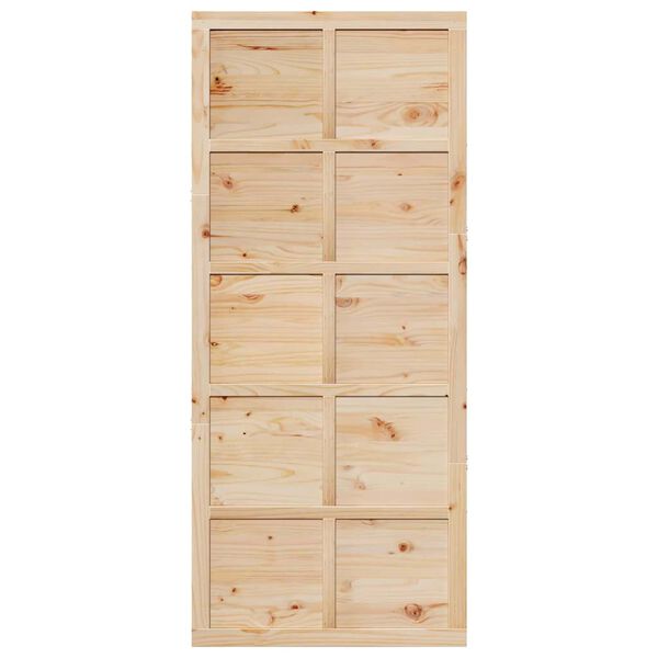 vidaXL Puerta Corrediza Marr&oacute;n 90 x 2,5 x 208 cm Madera de pino macizo