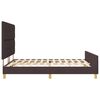 vidaXL Estructura de cama con cabecera Marr&oacute;n oscuro 180 x 200 cm tela