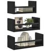vidaXL Conjunto de estantes de pared 3 pcs Roble Negro 40x16x14cm