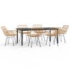 vidaXL Juego de comedor de jard&iacute;n 7 piezas rat&aacute;n sint&eacute;tico