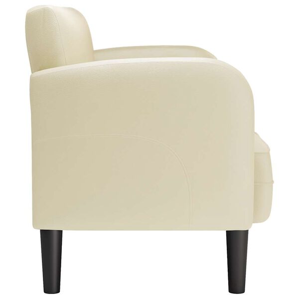 vidaXL Sof&aacute; Loveseat color crema 110 cm cuero sint&eacute;tica