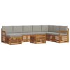 vidaXL Conjunto de Sof&aacute; Seccional con coj&iacute;n 9 pcs Gris Natural y Claro