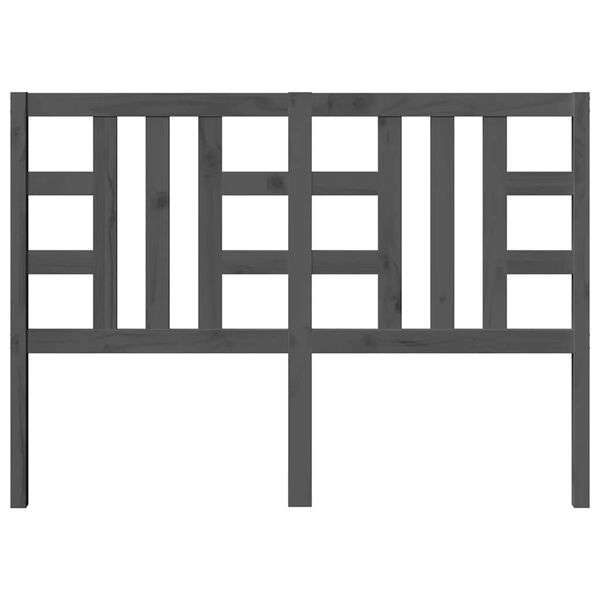 vidaXL Cabecero de cama madera maciza de pino gris 141x4x100 cm