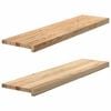 vidaXL Alf&eacute;izares de ventana 2 uds madera maciza roble sin tratar