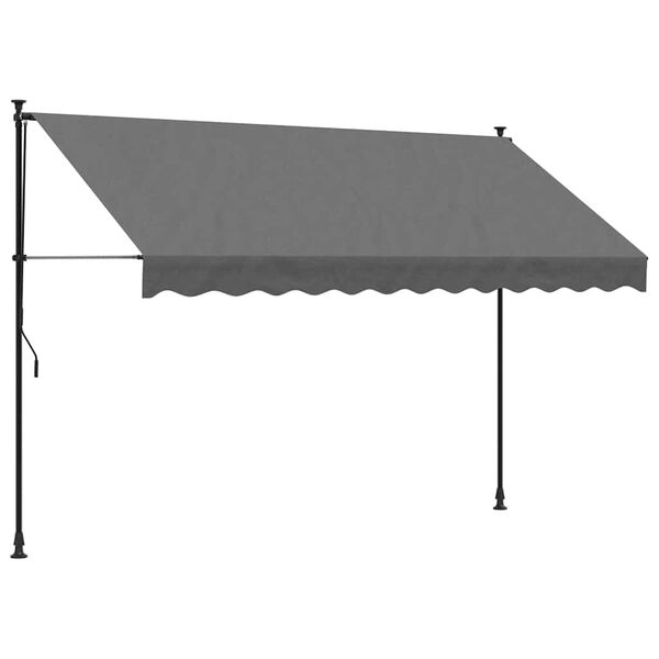 vidaXL Toldo retr&aacute;ctil de tela y acero gris antracita 300x150 cm