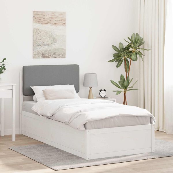 vidaXL Estructura de Cama con Cabecera Tapizada Gris Claro