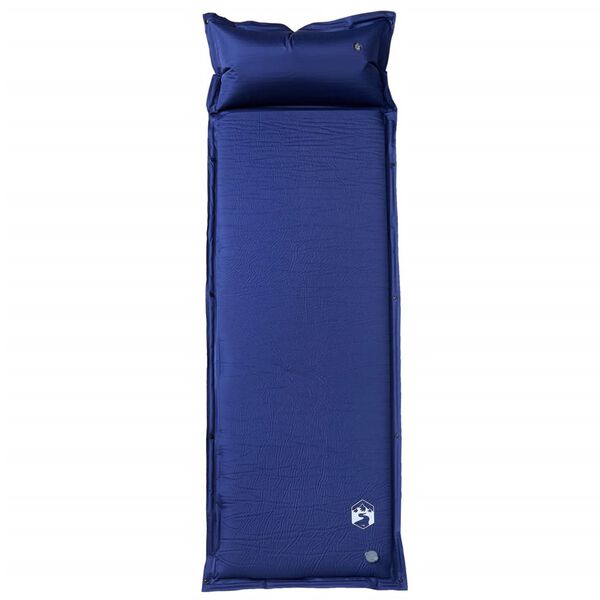 vidaXL Colch&oacute;n de camping autoinflable con almohada 1 persona azul
