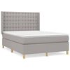 vidaXL Cama box spring con colch&oacute;n tela gris claro 140x200 cm