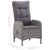 vidaXL Muebles de jardín 5 piezas ratán sintético y vidrio gris