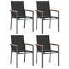 vidaXL Sillas de jard&iacute;n 4 uds textilene y acero negro 55x61,5x90 cm