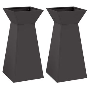 vidaXL Maceta Pilar 2 uds. Negro 35 x 35 x 73 cm
