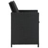 vidaXL Set comedor de jard&iacute;n 5 piezas y cojines rat&aacute;n sint&eacute;tico negro