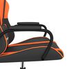vidaXL Silla gaming de masaje cuero sintético negro y naranja