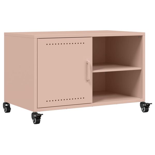 vidaXL Mueble de TV acero rosa 68x39x43,5 cm