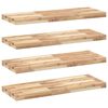 vidaXL Estantes flotantes 4 uds madera acacia sin tratar 80x30x4 cm