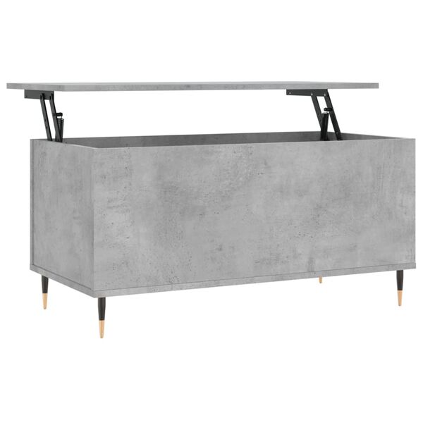 vidaXL Mesa de centro madera contrachapada gris hormig&oacute;n 90x44,5x45 cm