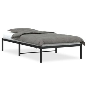 vidaXL Estructura de cama sin colch&oacute;n metal negro 100x200 cm