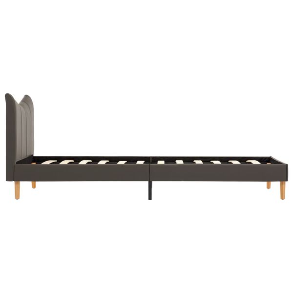 vidaXL Estructura de cama de cuero sint&eacute;tico gris antracita 100x200 cm